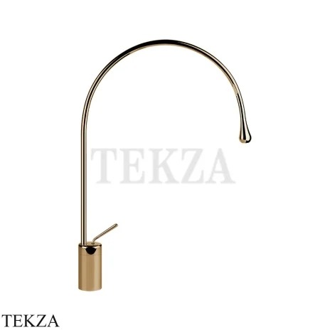 Gessi Goccia Смеситель для раковины высокий, без сливного гарнитура 33606-735, Warm Bronze PVD