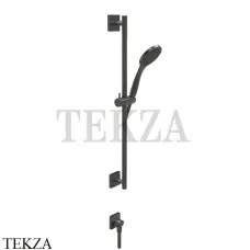 Gessi RILIEVO Штанга в комплекте с душевой лейкой и выводом для воды 59242-707, Black Metal Brushed