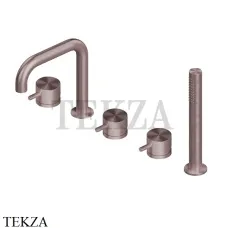 QuadroDesign Source Смеситель на борт ванны, с гарнитуром, 2 потока 12 95 OR, Pink Gold