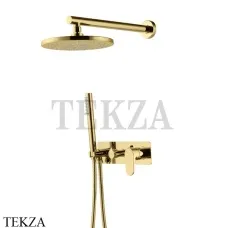 Boheme SPECTRE Смеситель для душа, ручной душ, верхняя лейка 454-G, Золото глянец