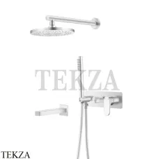 Boheme SPECTRE Смеситель для душа с изливом, ручной душ, верхняя лейка 454-2-MW, matt white