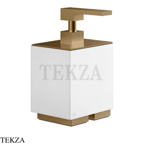 Gessi Rettangolo Дозатор настольный для жидкого мыла или лосьона, белый 20837-791, Deep Bronze Brushed PVD