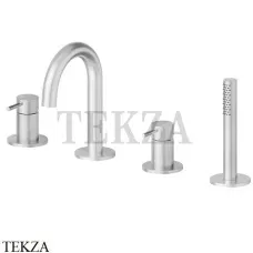 Newform X-Steel 316 Смеситель на борт ванны с гарнитуром 69682XC.50.050, INOX Stainless steel