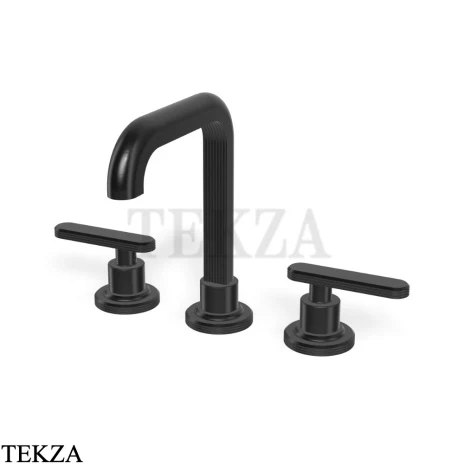 FIMA Carlo Frattini Park Line Смеситель для раковины 3 отв, с донным клапаном F1301CS, Brushed black chrome