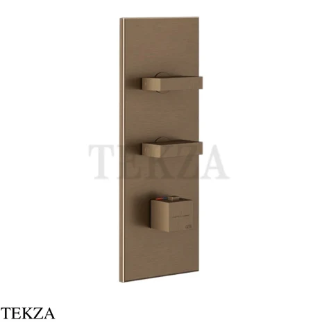 Gessi Rettangolo Wellness Термостат 2 выхода, внешняя часть 43024-761, Coffee Bronze Brushed PVD