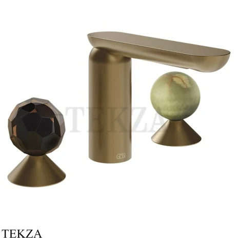 Gessi Perle Смеситель для раковины на 3 отв., без гарнитура 74255-791, бронза Deep