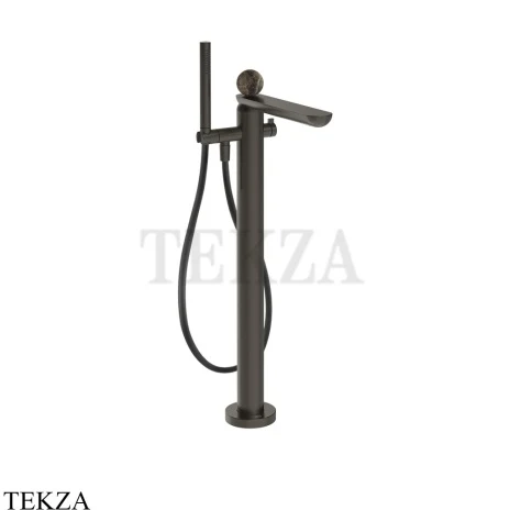 Gessi Perle Смеситель для ванны напольный, внешняя часть 74129-707, black хром Brush