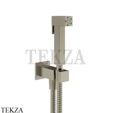 Gessi Rettangolo Гигиенический душ с держателем и выводом шланга 20021-149, Finox Brushed Nickel