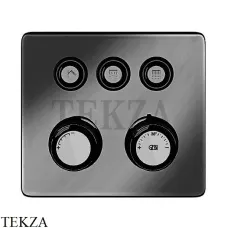 Gessi VENTI20 Термостатический смеситель на 3 потока, внешняя часть 65234-707, Black Metal Brushed