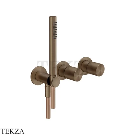 Gessi Habito UNITO Смеситель для душа с гарнитуром, внешняя часть 70038-761, Coffee Bronze Br. PVD