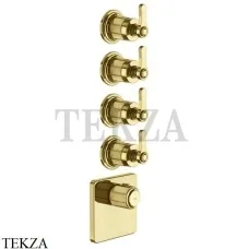 Gessi VENTI20 Термостат для душа, 4 потока, внешняя часть 65210-246, Gold PVD