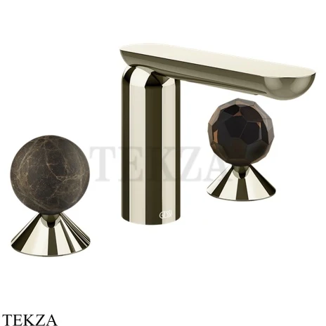 Gessi Perle Смеситель для раковины на 3 отв., без гарнитура 74125-720, никель глянец