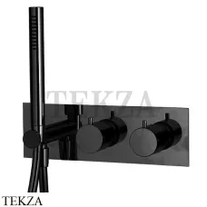 FIMA Carlo Frattini Spillo UP Термостат  для душа, 2 потока, с гарнитуром, внешняя часть F3049WX3NS, черный матовый