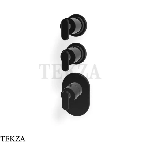 FIMA Carlo Frattini Park Line Термостат для ванны и душа, 2 потока, внешняя часть F1353X2CS, brushed black chrome