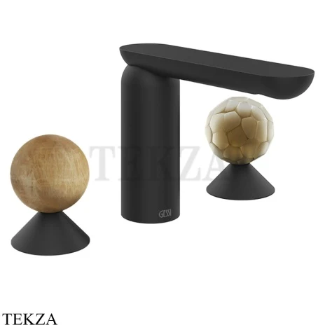 Gessi Perle Смеситель для раковины на 3 отв., без гарнитура 74345-299, черный матовый