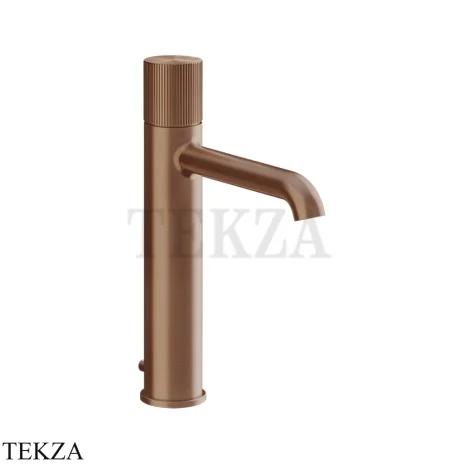 Gessi Habito RIGATO Смеситель для раковины средний, с донным клапаном 70505-708, Copper Brushed PVD
