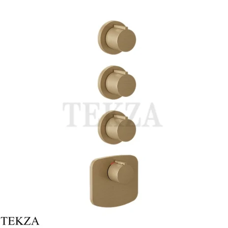 Gessi Ingranaggio-Anello Термостат для душа, 3 потока, внешняя часть 43236-726, Warm Steel Br. PVD