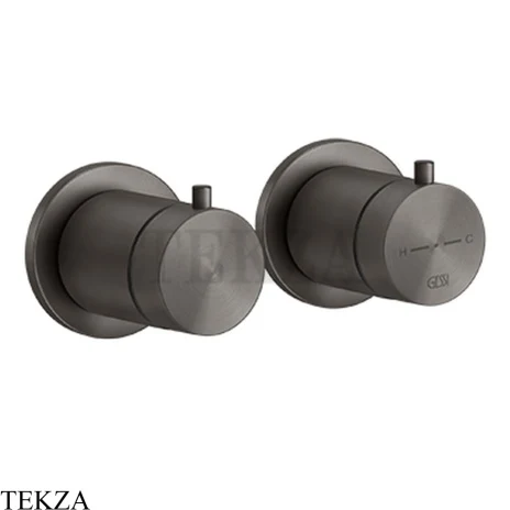 Gessi 316 SHOWER Термостат для душа на 2 выхода, внешняя часть 54234-707, Black Metal Brushed PVD