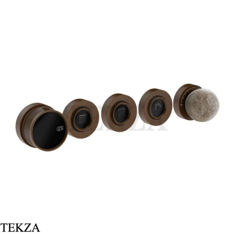Gessi Perle Термостат для душа на 3 потока, внешняя часть 74634-845, бронза Dark Brush