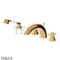 Zucchetti Delfi Смеситель на борт ванны с гарнитуром Z46246.8008C40, золото глянец