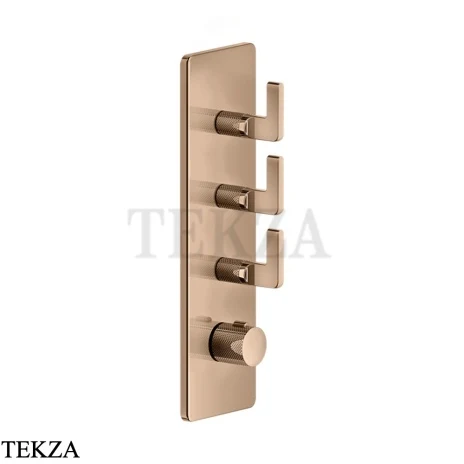 Gessi INCISO WELLNESS Термостат 3 выхода, внешняя часть 58206-030, Copper PVD