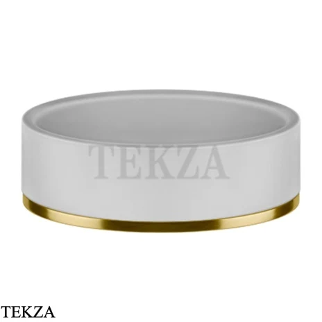 Gessi INCISO accessories Мыльница настольная, белый 58525-716, Gold Br. PVD
