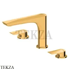 Newform Delta Zero Смеситель для раковины 3 отв., без гарнитура 72200.61.020, PVD Glossy Gold