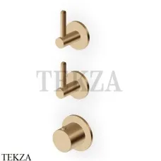 Zucchetti Isy22 Термостат для душа, 2 потока, внушняя часть ZIS3802.P31, brushed british gold PVD