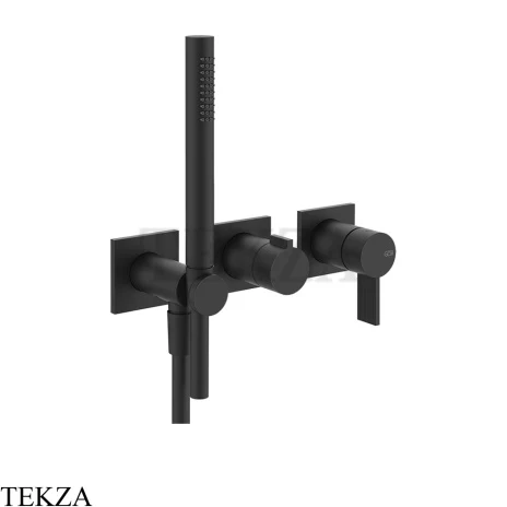 Gessi Inverso RIGATO Смеситель для душа, 2 потока, с гарнитуром, внешняя часть 73536-299, Matte Black