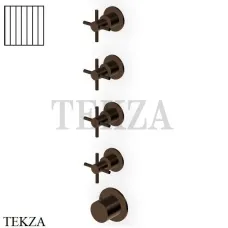 Zucchetti Helm Vertical Термостат для душа на 4 потока, внешняя часть ZHM804.XP21G2, brushed chocolate PVD