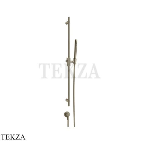 Gessi INGRANAGGIO Штанга в комплекте с душевой лейкой и выводом 63582-149, Finox Brushed Nickel