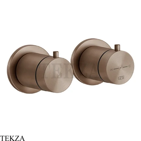 Gessi 316 SHOWER Термостат для душа на 2 выхода, внешняя часть 54234-708, Copper Brushed PVD