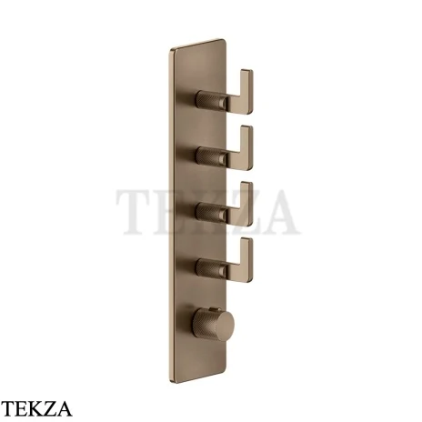 Gessi INCISO WELLNESS Термостат 4 выхода, внешняя часть 58208-761, Coffee Bronze Br. PVD