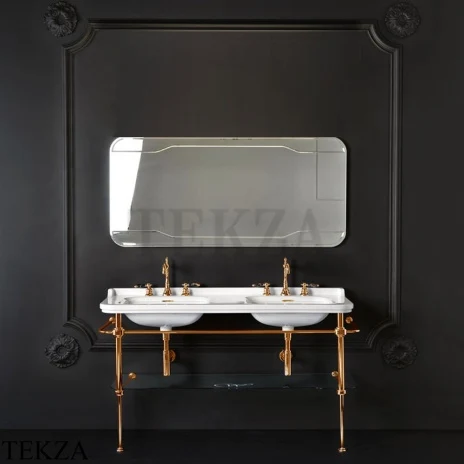 Kerasan Waldorf Консоль с раковиной на 3 отв, напольная 150см, 9195K2oro, золото глянец