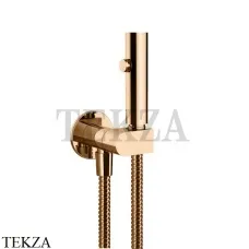 Gessi Гигиенический душ с запорным клапаном, выводом воды и держателем 45124-735, Warm Bronze