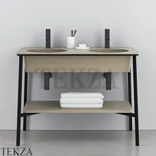 CIELO CATINO DOPPIO Консоль с двойной керамической раковиной, Avena-черный
