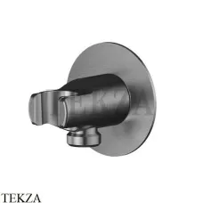 Newform Вывод для шланга с держателем для ручного душа 69698X.59.064, PVD Brushed gun metal