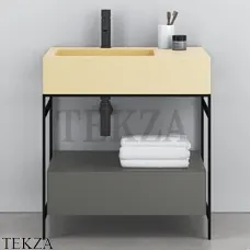 CIELO NARCISO MINI Консоль с керамической раковиной и ящиком, Canapa-черный