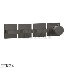 Gessi Rettangolo shower Термостат на 3 потока, внешняя часть 44336-707, Black Metal Brushed