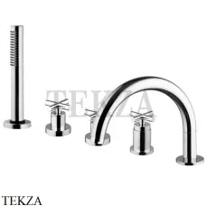 FIMA Carlo Frattini Maxima Смеситель на борт ванны с гарнитуром, F5314CR, хром глянец