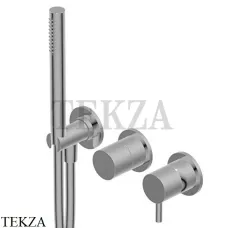 Ritmonio Diametro35 S Смеситель для душа, 2 потока, с гарнитуром, внешняя часть PR52GG201 IX, Brushed steel