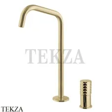 FIMA Carlo Frattini Spillo TECH X Смеситель для раковины, с донным клапаном F3271TNDXHS, Brushed Champagne