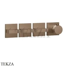 Gessi Rettangolo shower Термостат на 3 потока, внешняя часть 44336-708, Copper Brushed