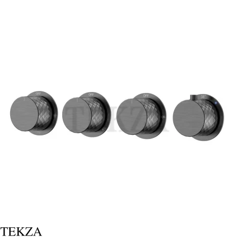 Boheme Stick Diamond Термостат для ванны, 5 потоков, 124-T-5-GM.1, black хром Brush
