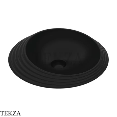Flaminia Spire+ раковина накладная круглая 48×48 см, чёрный Carbone матовый
