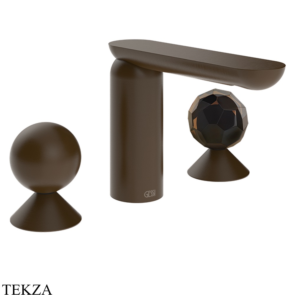 Gessi Perle Смеситель для раковины на 3 отв., без гарнитура 74025-845, бронза Dark Brush