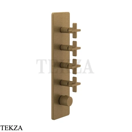 Gessi INCISO WELLNESS Термостат 4 выхода, внешняя часть 58228-713, Antique Brass