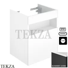 KEUCO Stageline Тумба под умывальник, 1 дверца, петли справа, USB-розетка 32822970102, вулканит сатин