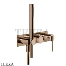 Gessi INGRANAGGIO Смеситель для душа на 2 потока, на планке, внешняя часть 63543-030, Copper глянец