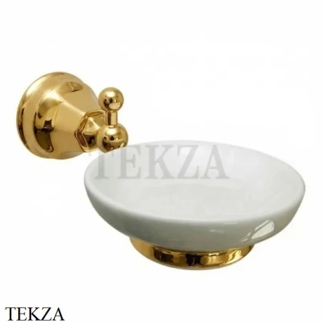 Nicolazzi Teide Мыльница настенная, керамика белая 1487GB05, золото глянец